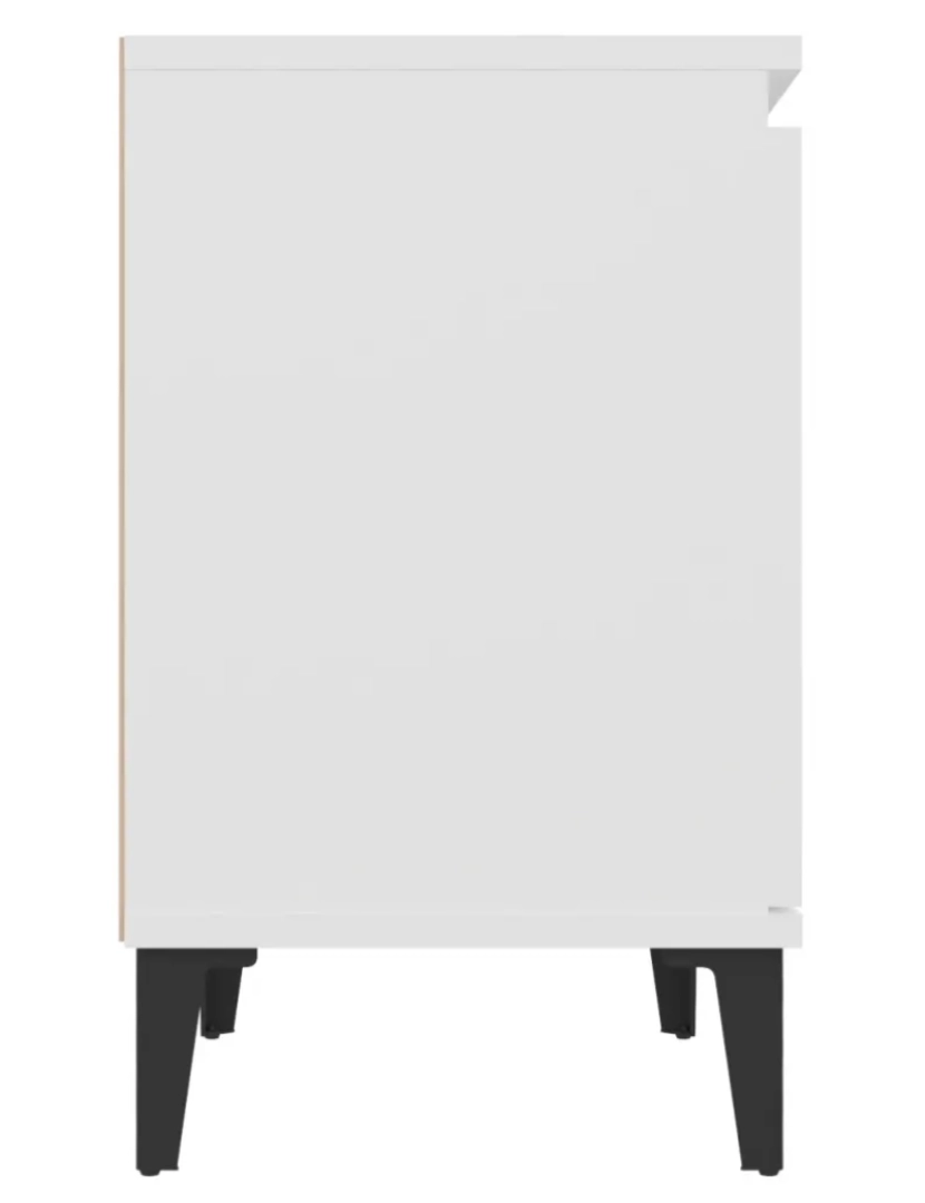 imagem de Mesa de cabeceira Mesa Auxiliar Moderna  com pernas em metal 40x30x50 cm branco CFW2526277