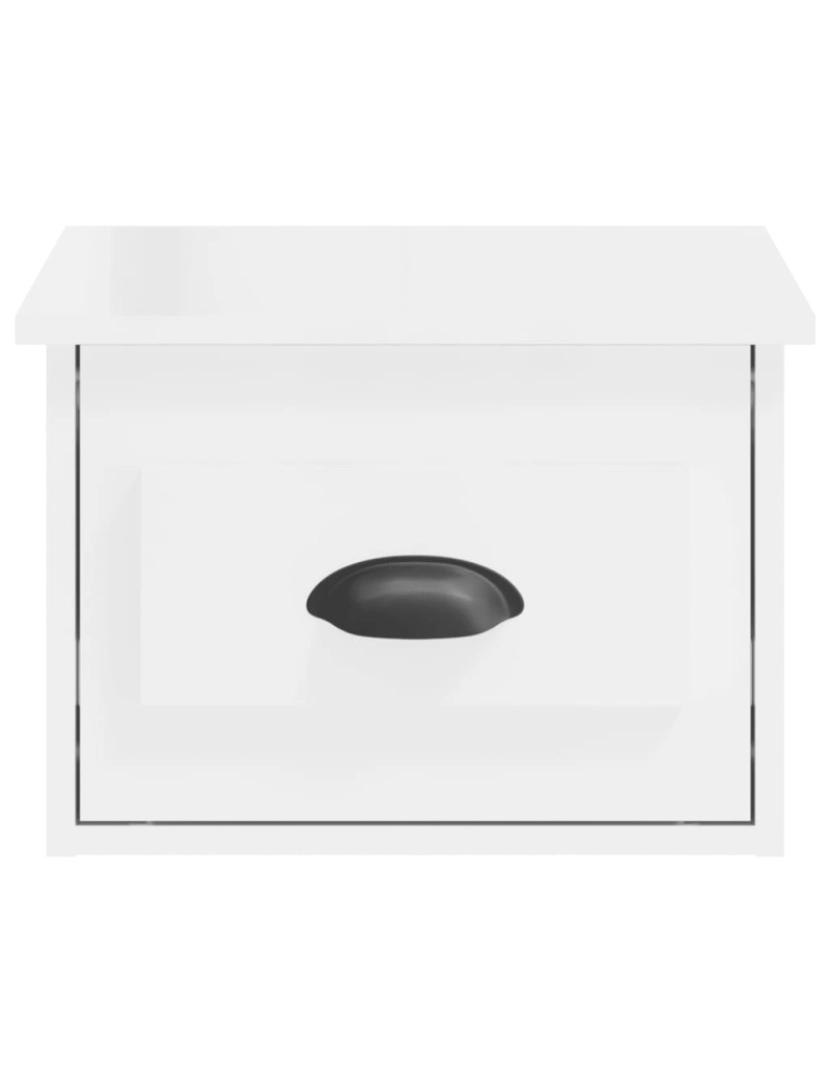 imagem de Mesa de cabeceira Mesa Auxiliar Moderna  parede 41,5x36x28 cm branco brilhante CFW1297366