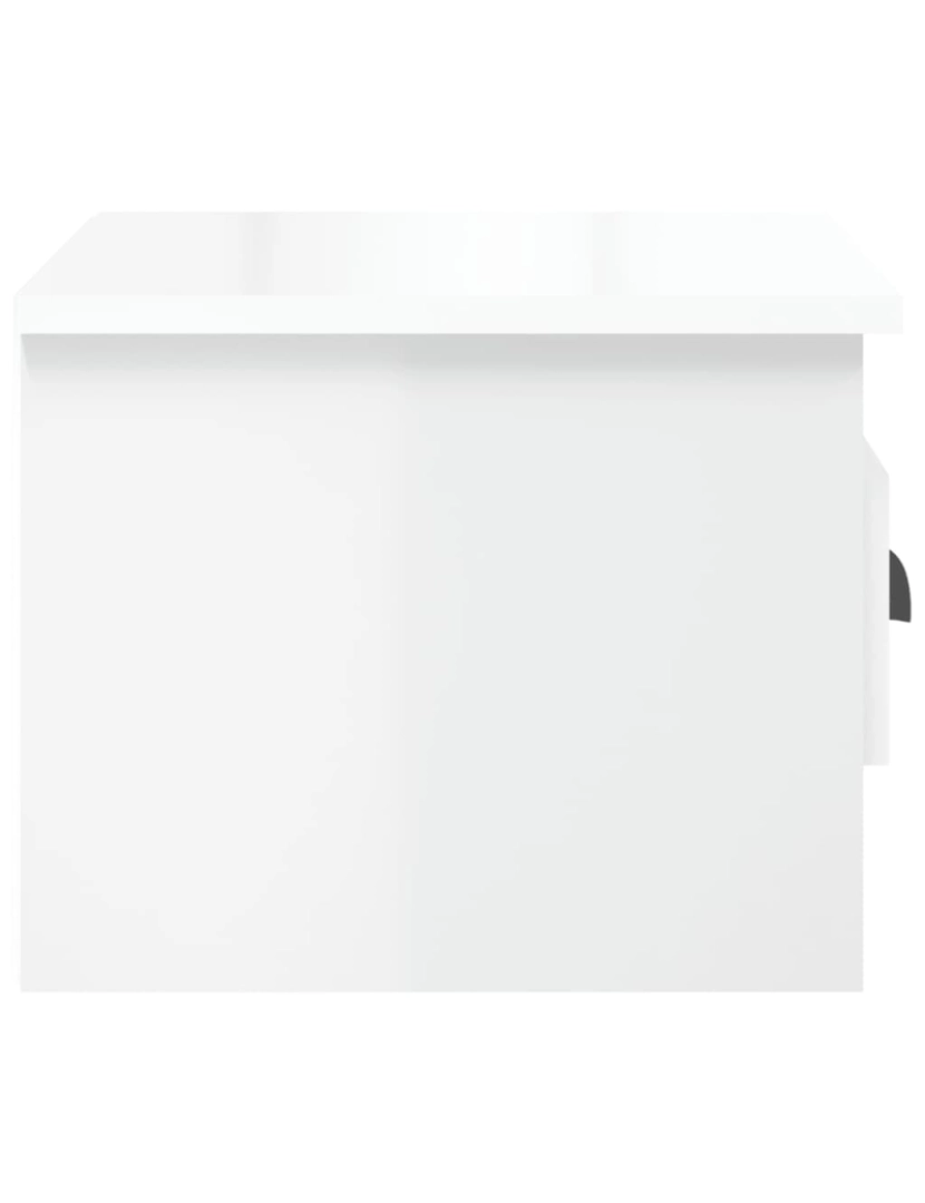 imagem de Mesa de cabeceira Mesa Auxiliar Moderna  parede 41,5x36x28 cm branco brilhante CFW1297367