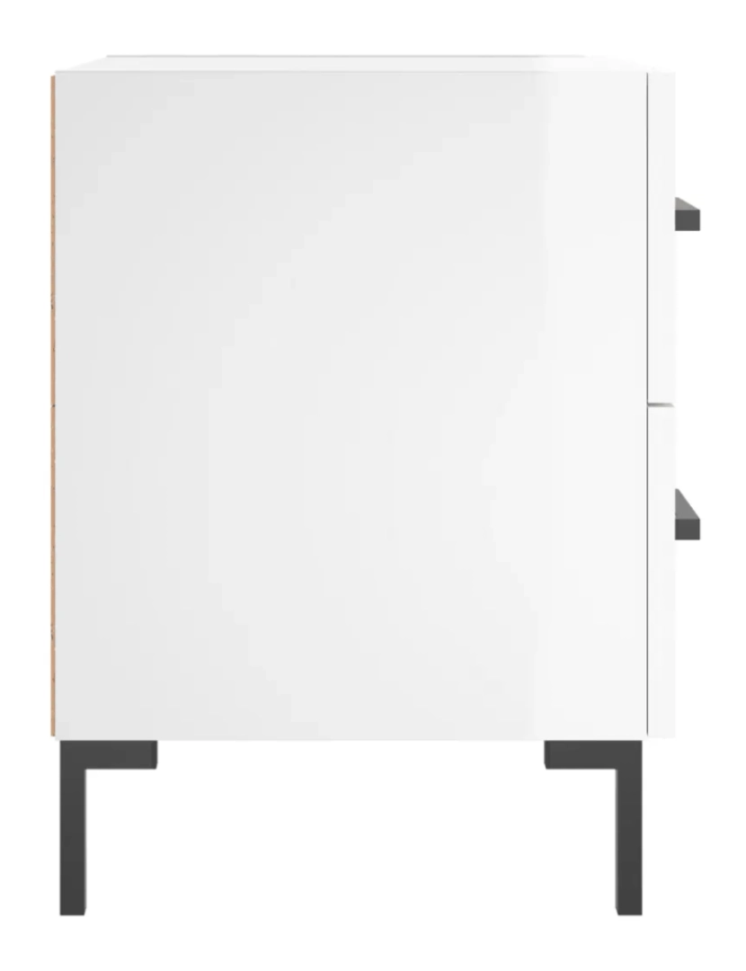 imagem de Mesa de cabeceira Mesa Auxiliar Moderna rivados de madeira branco brilhante CFW5555027