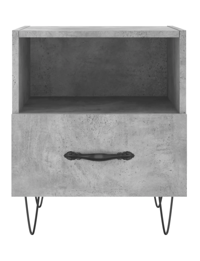imagem de Mesa de cabeceira Mesa Auxiliar Moderna rivados de madeira cinza cimento CFW2715874