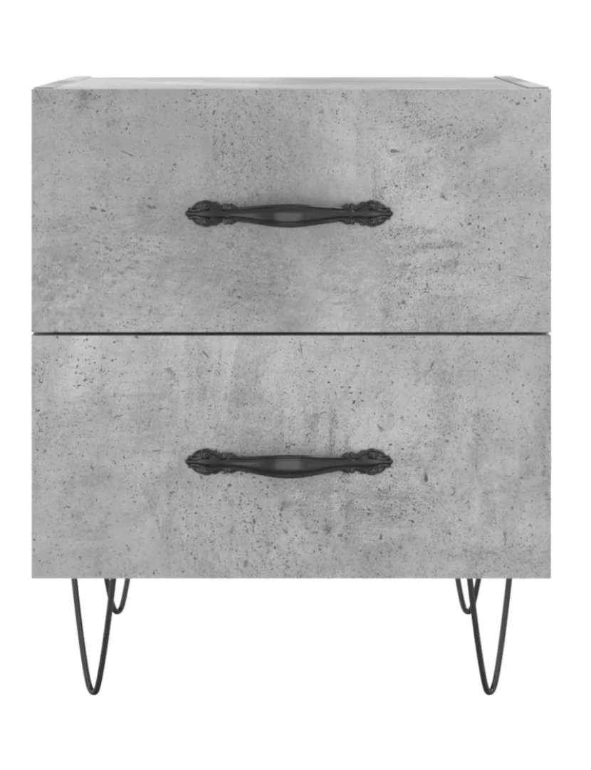 imagem de Mesa de cabeceira Mesa Auxiliar Moderna rivados de madeira cinza cimento CFW4964296