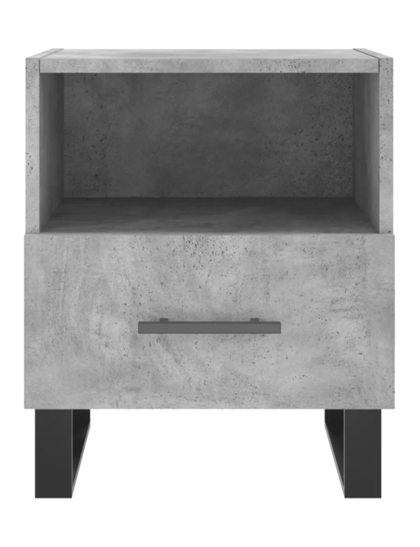 imagem de Mesa de cabeceira Mesa Auxiliar Moderna rivados de madeira cinza cimento CFW7351394