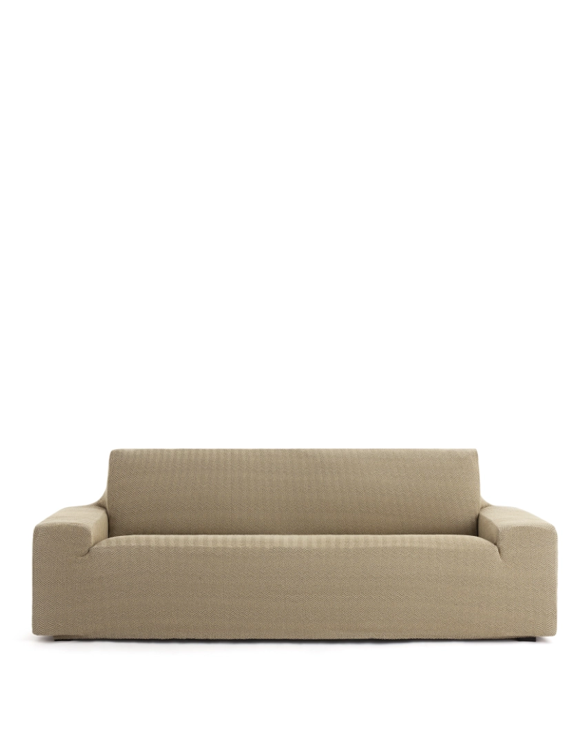 Milica - Capa de sofá de 2 lugares Jaz Premium. Tecido multielástico, capa adaptável a todos os tipos de sofás. Cor bege.