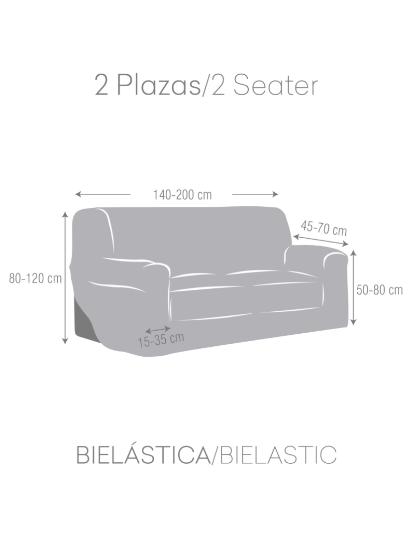 imagem de Capa de sofá de 2 lugares Jaz Premium. Tecido multielástico, capa adaptável a todos os tipos de sofás. Cor rosa.4