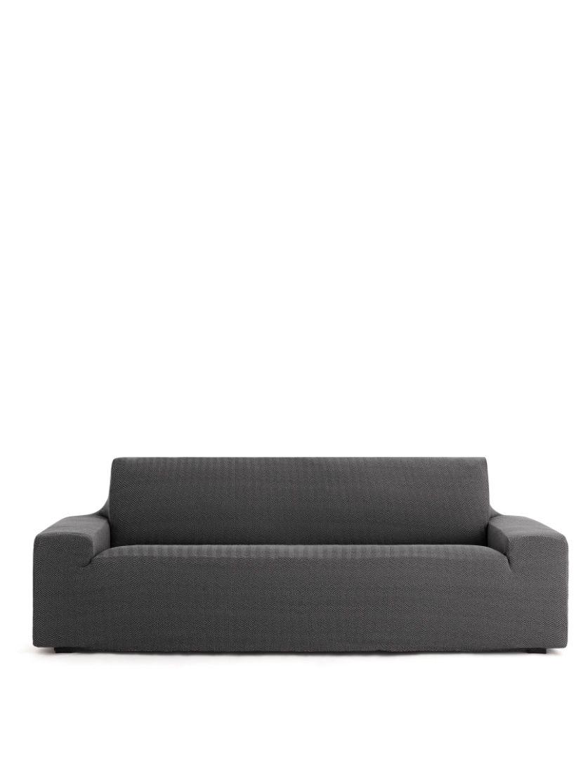 Milica - Capa de sofá de 2 lugares Jaz Premium. Tecido multielástico, capa adaptável a todos os tipos de sofás. Cor da cinza escuro.