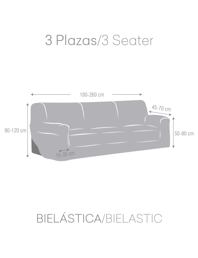 imagem de Capa de sofá de 3 lugares Jaz Premium. Tecido multielástico, capa adaptável a todos os tipos de sofás. Cor rosa.4