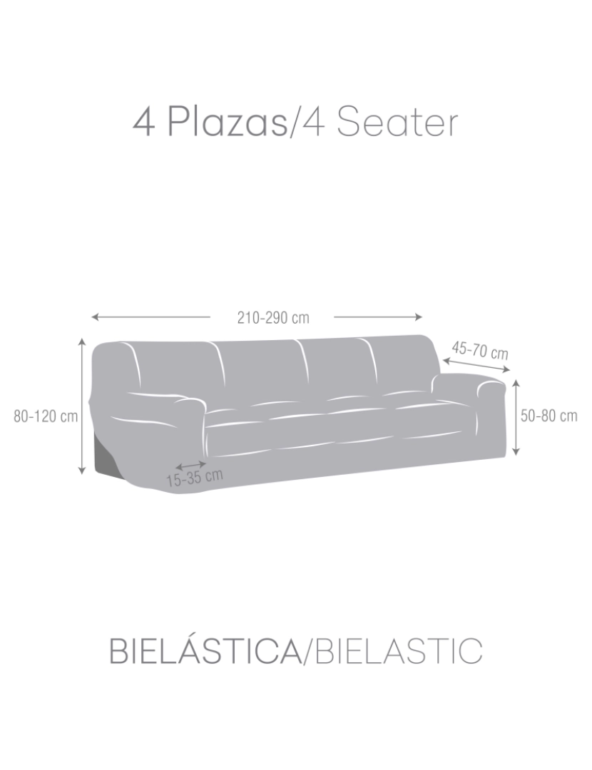 imagem de Capa de sofá de 4 lugares Jaz Premium. Tecido multielástico, capa adaptável a todos os tipos de sofás. Cor rosa.4