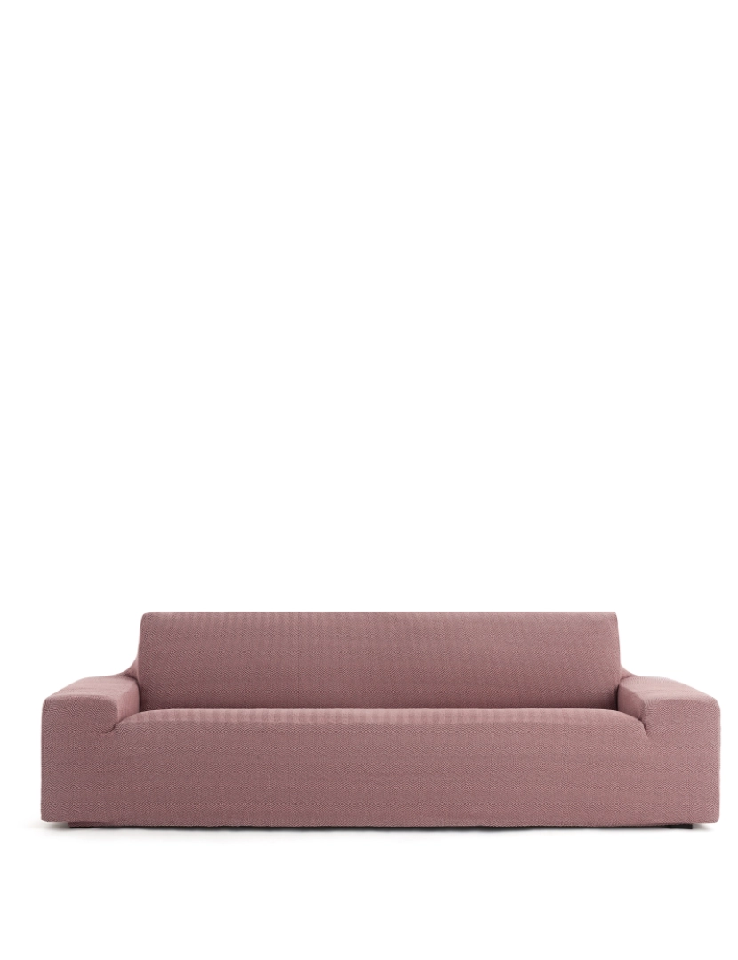 Milica - Capa de sofá de 5 lugares Jaz Premium. Tecido multielástico, capa adaptável a todos os tipos de sofás. Cor rosa.