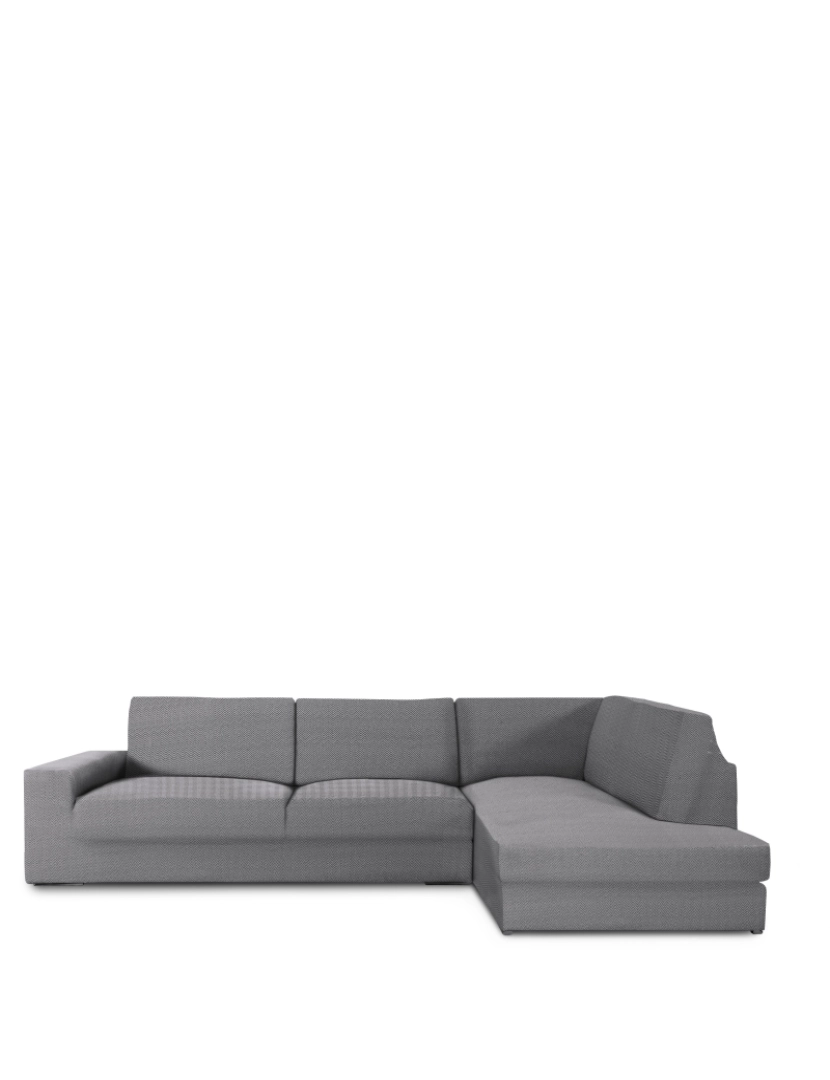 Milica - Capa de sofá chaise longue canto direita Premium Jaz. Tecido multielástico, capa adaptável a todos os tipos de sofás. Cor cinza.