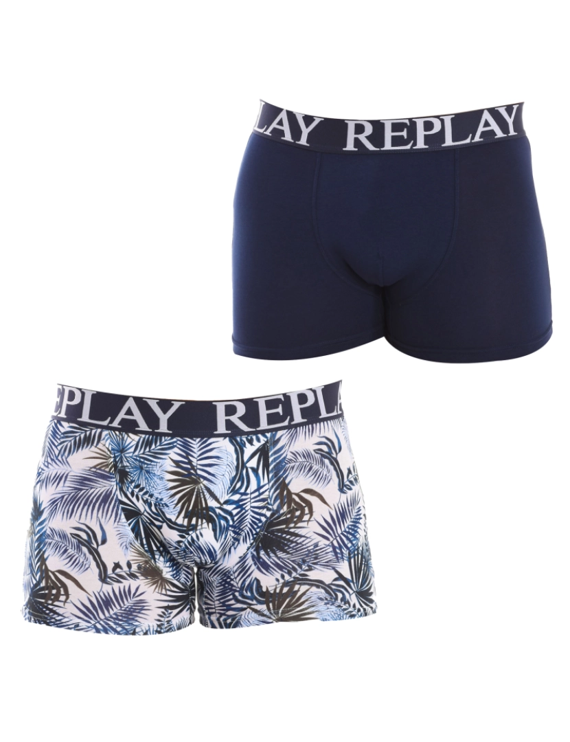 Replay - Boxers Homem Azul Navy Branco