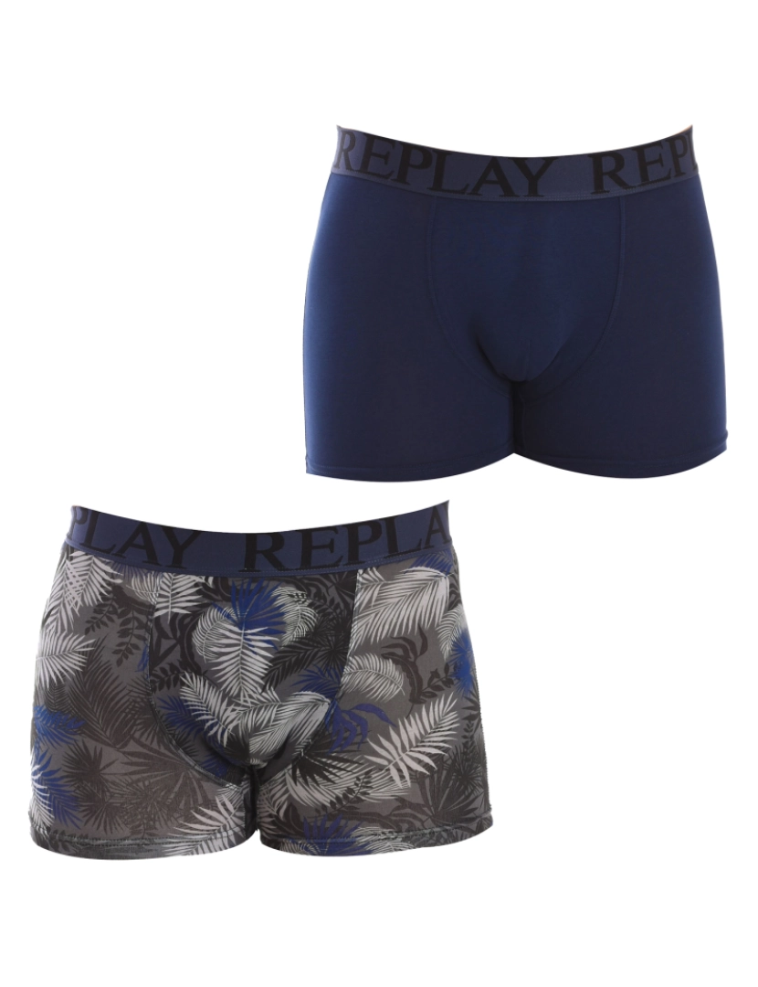 Replay - Boxers Homem Azul Navy Cinza