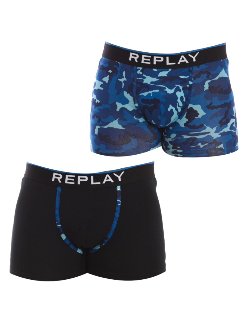 Replay - Boxers Homem Preto Azul