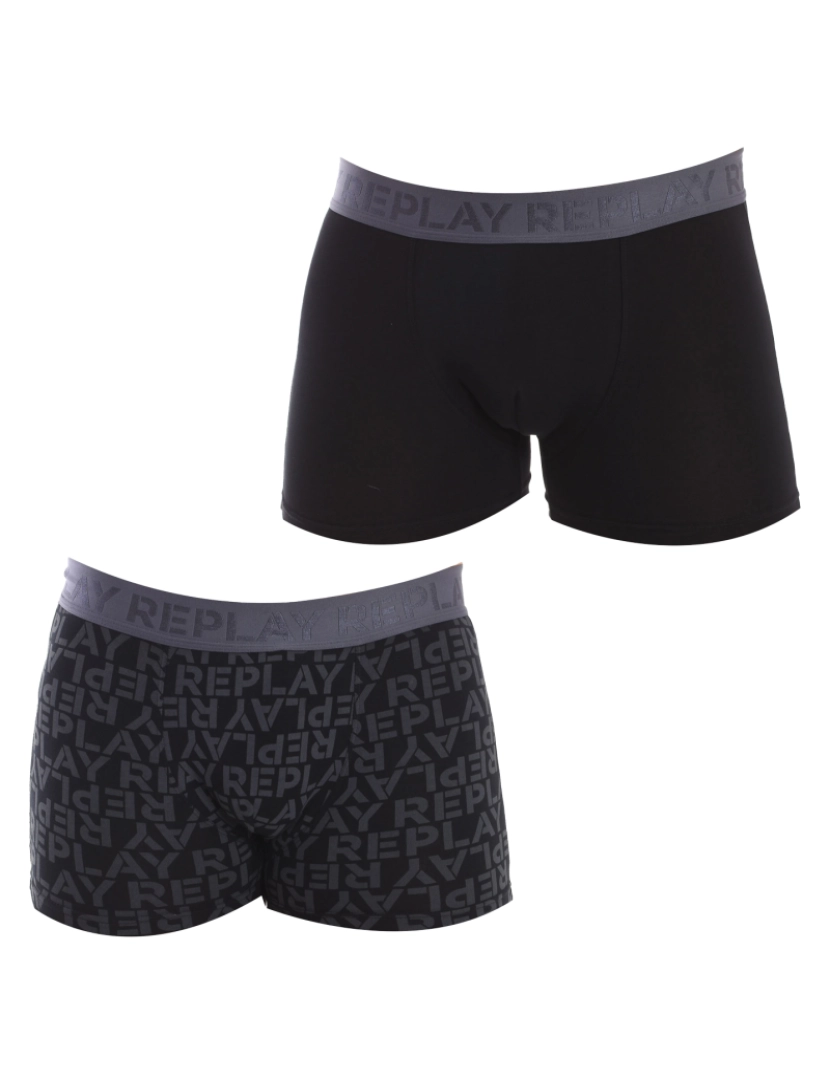 Replay - Boxers Homem Preto Cinza