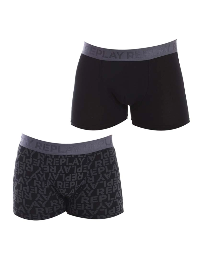 Replay - Boxers Homem Preto Cinza