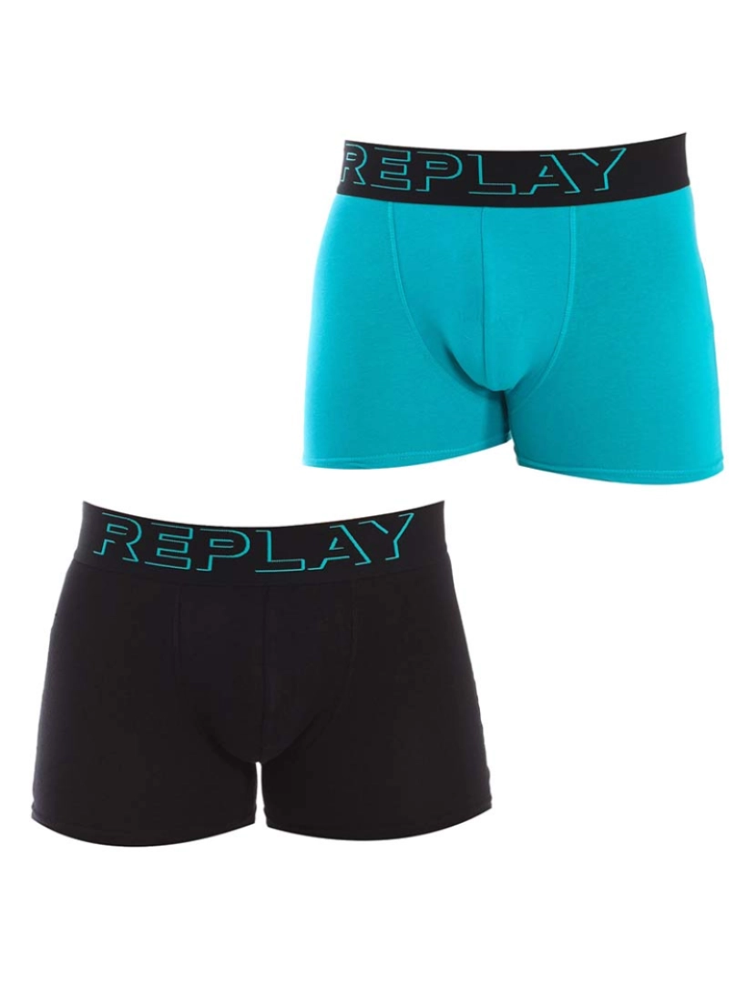 Replay - Boxers Homem Turquesa Preto