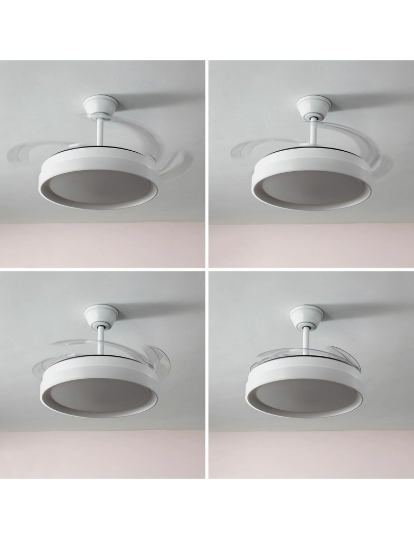 imagem de Ventoinha de Teto com Luz LED e 4 Pás Retráteis Blalefan InnovaGoods Branco 72 W Ø49,5-104 cm4