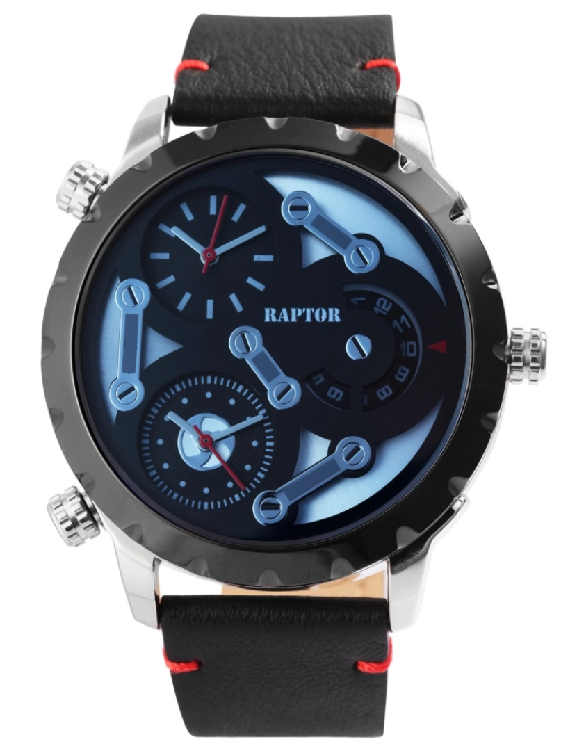 Raptor - Relógio Raptor  Tripple Homem com Bracelete em Pele Genuína