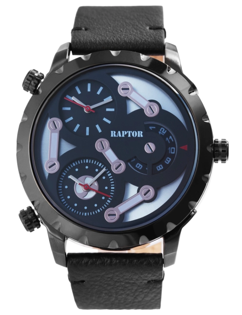 Raptor - Relógio Raptor Tripple Homem com Bracelete em Pele Genuína