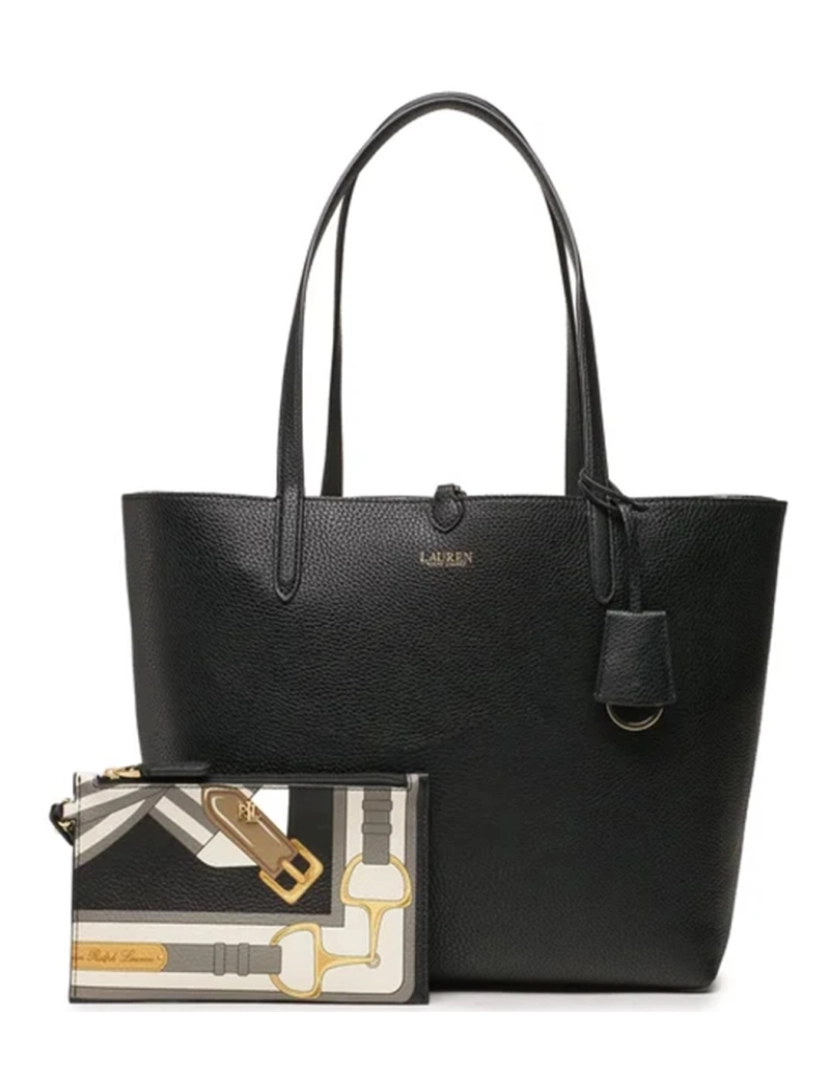 Ralph Lauren - Ralph Lauren Mala de Mulher 2 em 1 Reversível Preta + Porta Moedas 43188