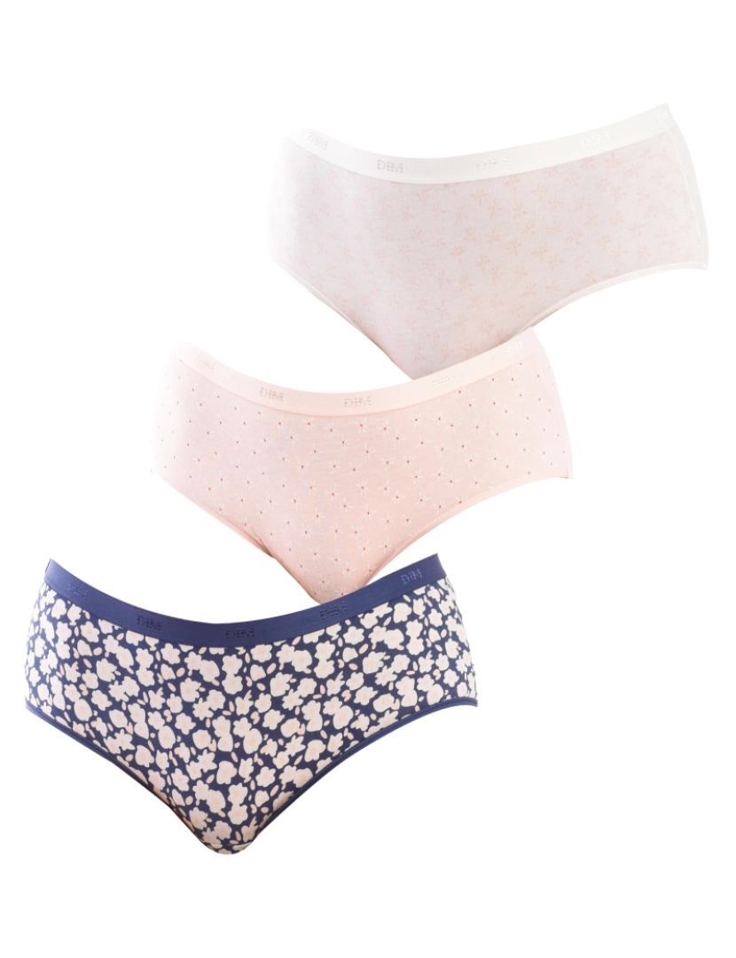 DIM - Culotte Senhora Rosa, Branco e Azul