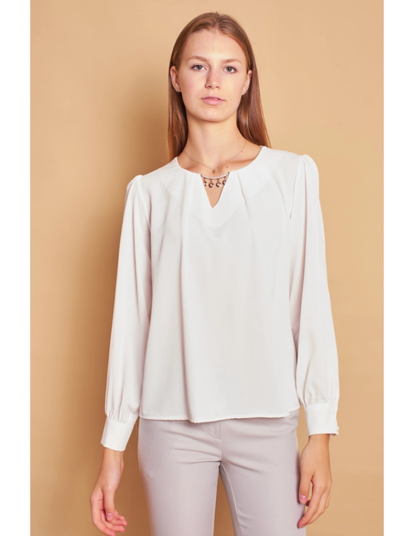 Bellevue - Camisa Manga Comprida Senhora Creme