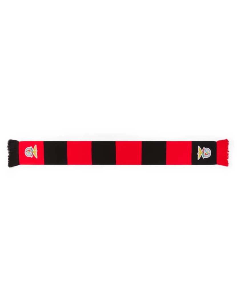 imagem de Cachecol Riscas Vermelho e Preto com logo do Benfica1