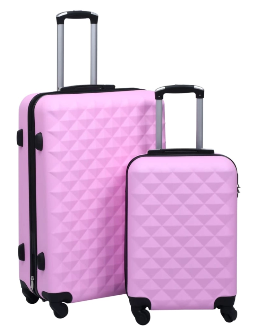 imagem de Conjunto de malas de viagem estojo rígido 2 pcs ABS rosa1