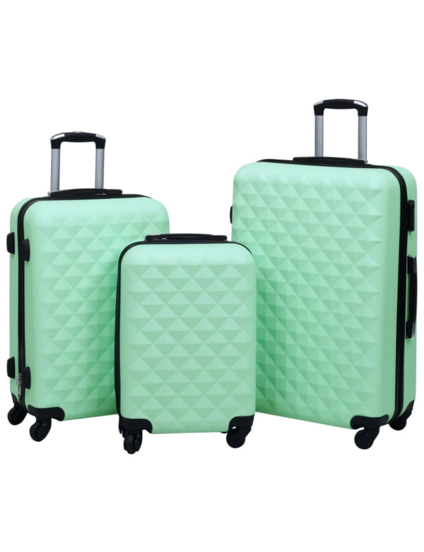 Vidaxl - Conjunto de tróleis estojo rígido 3 pcs ABS verde hortelã