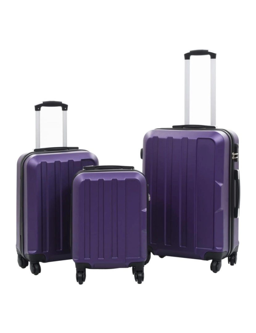 Vidaxl - Conjunto de tróleis estojo rígido 3 pcs ABS roxo