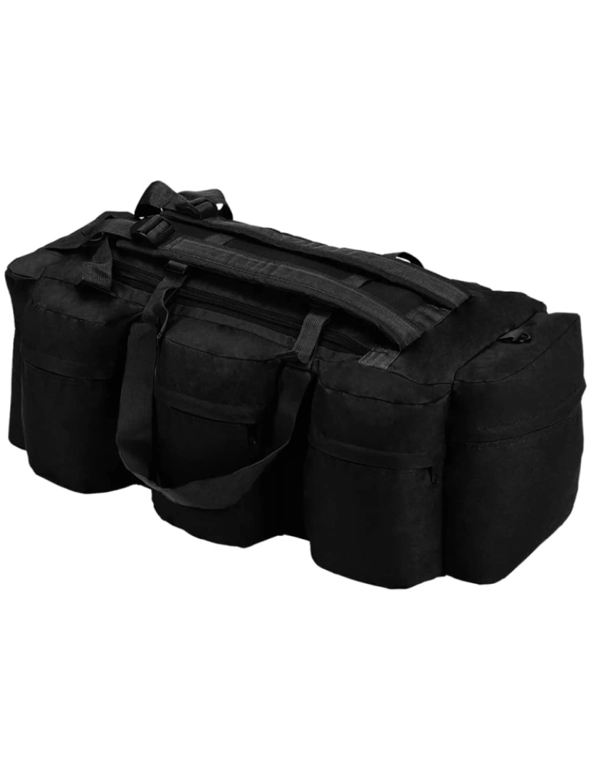 Vidaxl - Saco de pano estilo militar 3-em-1 120 L preto