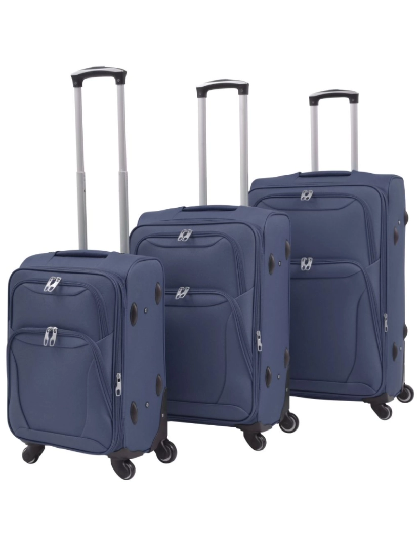 Vidaxl - Conjunto de tróleis em estojo mole 3 pcs azul-marinho