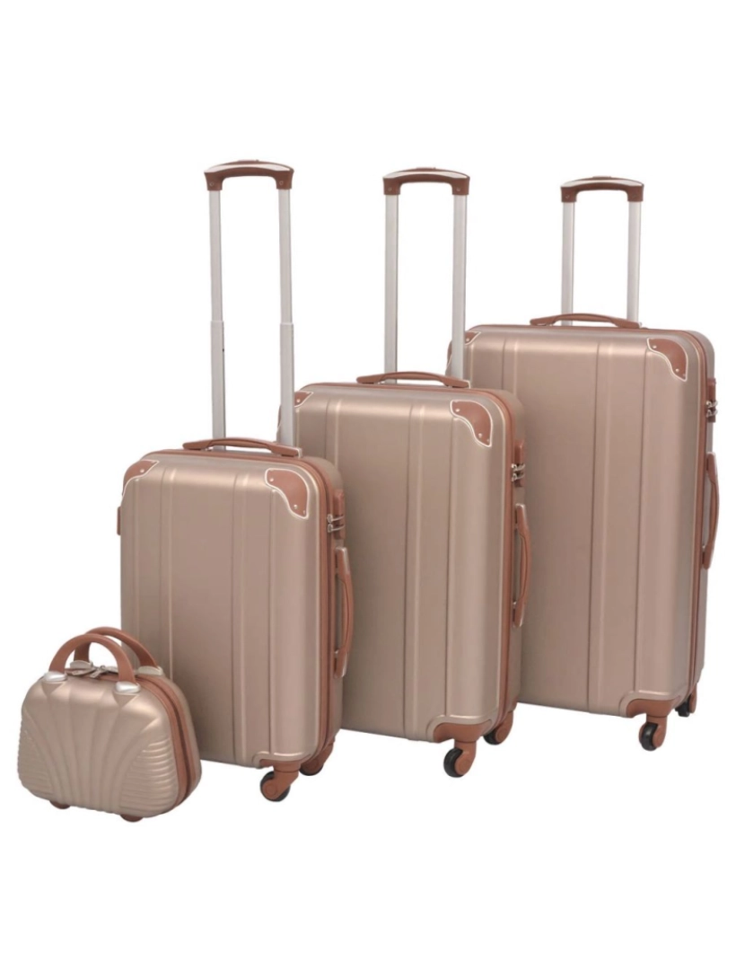 Vidaxl - Conjunto de tróleis em estojo rígido 4 pcs champanhe