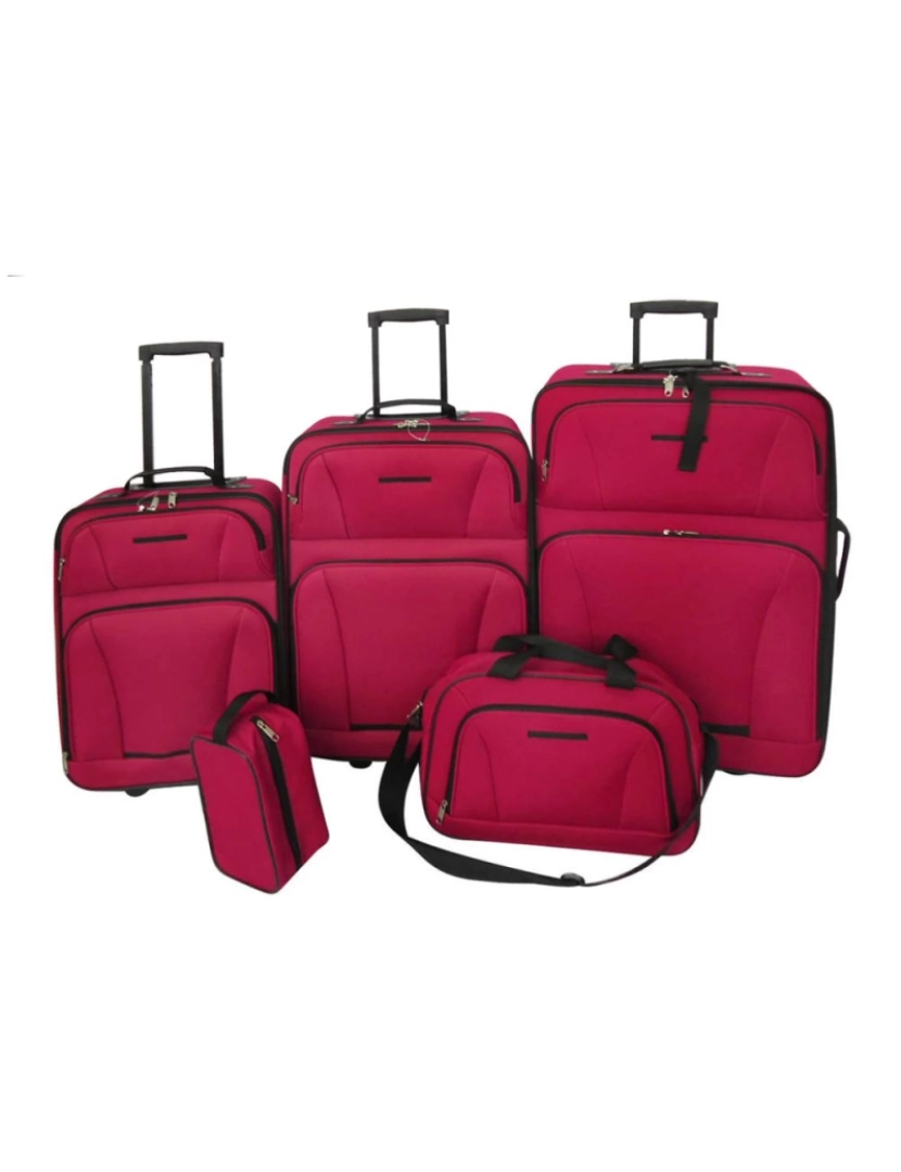 Vidaxl - Conjunto malas de viagem 5 pcs vermelho