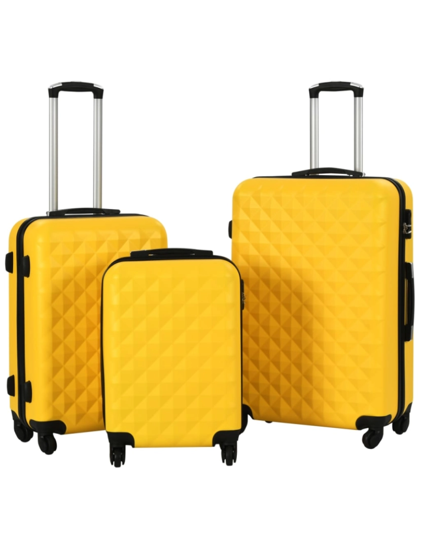 Vidaxl - Conjunto de tróleis estojo rígido 3 pcs ABS amarelo