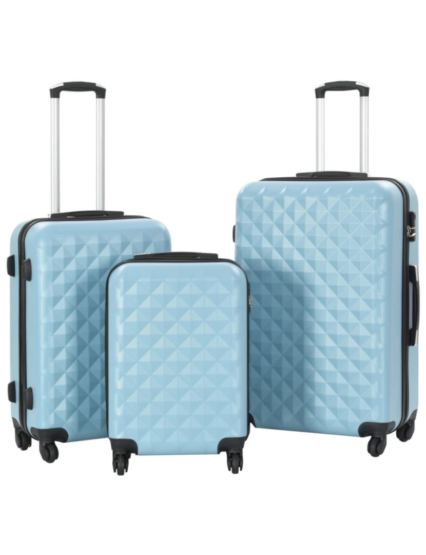 Vidaxl - Conjunto de tróleis estojo rígido 3 pcs ABS azul