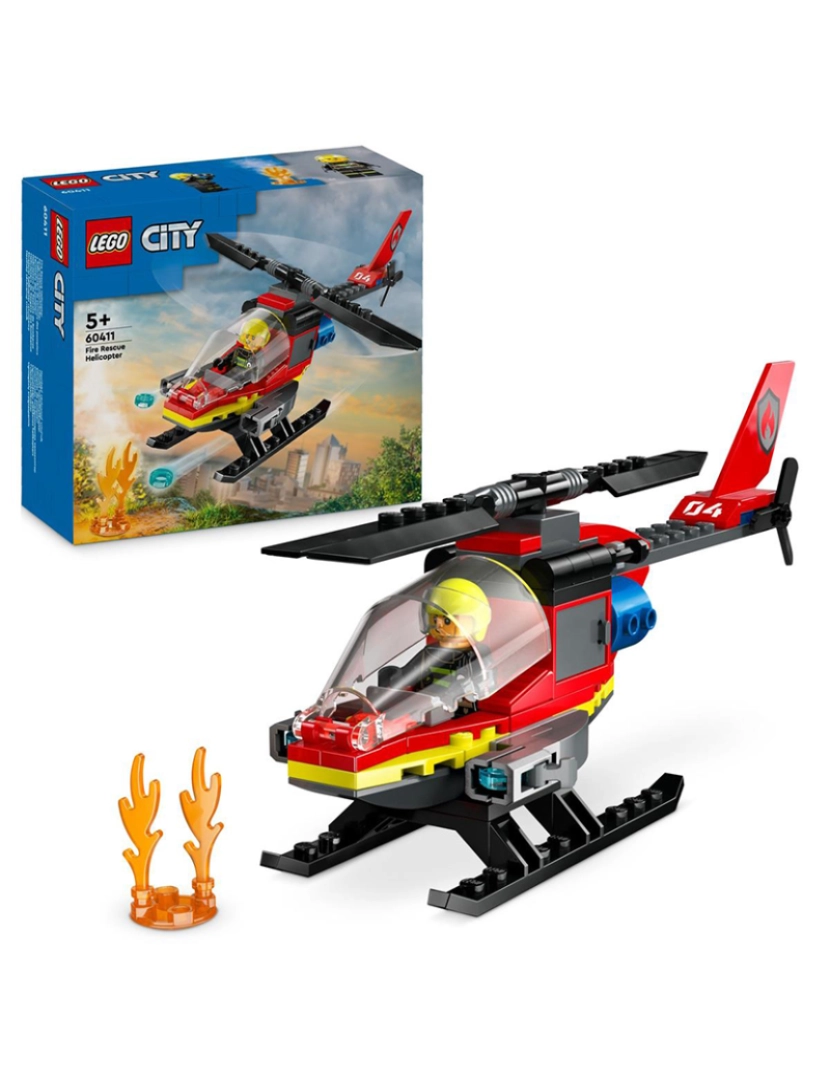 Lego - Lego City Helicóptero Resgate Dos Bombeiros 60411