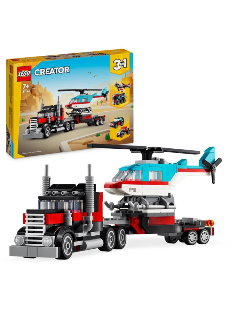 Lego - Lego Creator Camião De Plat. Com Helicóptero 31146