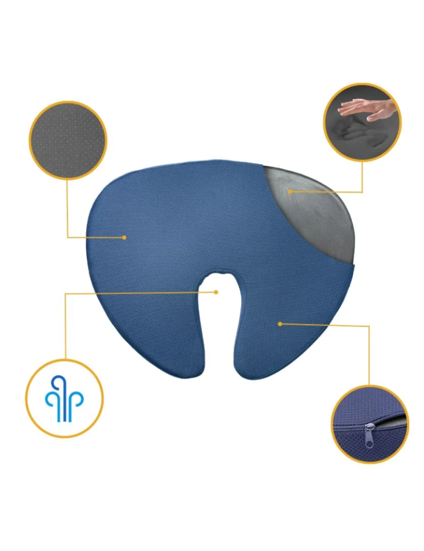 imagem de Almofada de Assento Forma U - Carvão de Bambu2