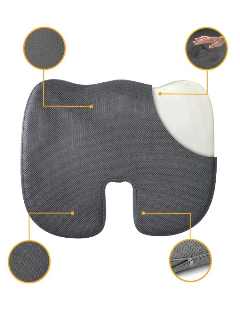 Inphysio - Almofada Ergonômica em Forma de U para o Cóccix