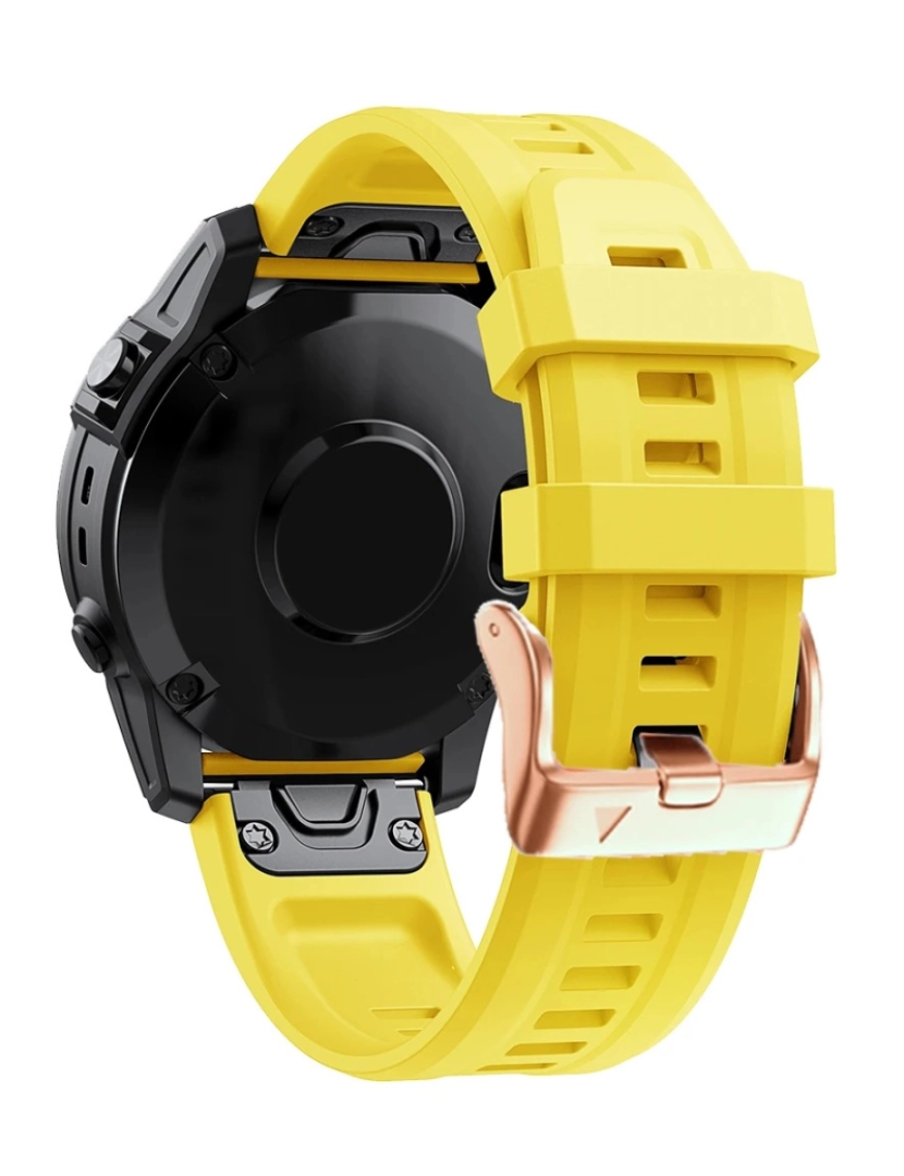 imagem de Pack 2x bracelete Silicone fecho metal para Garmin Fenix 7S Amarelo e Azul escuro2