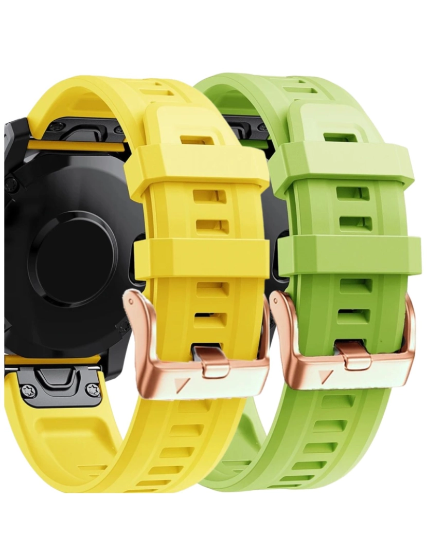 Antiimpacto! - Pack 2x bracelete Silicone fecho metal para Garmin Epix Pro 42mm (Gen 2) Amarelo e Verde