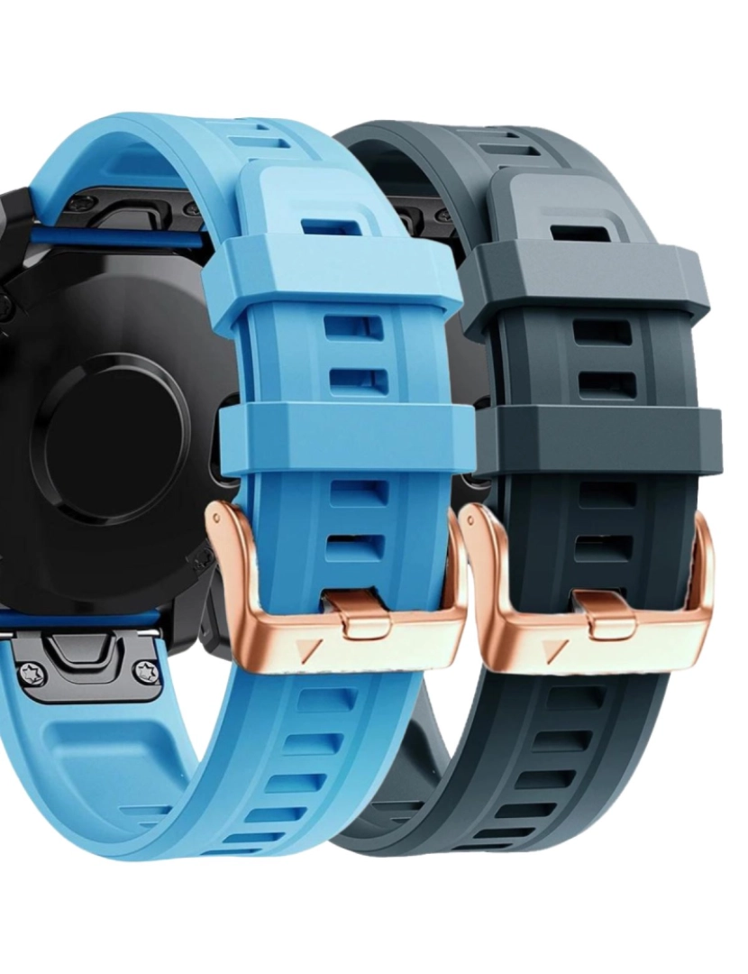 Antiimpacto! - Pack 2x bracelete Silicone fecho metal para Garmin Epix Pro 42mm (Gen 2) Azul e Azul escuro