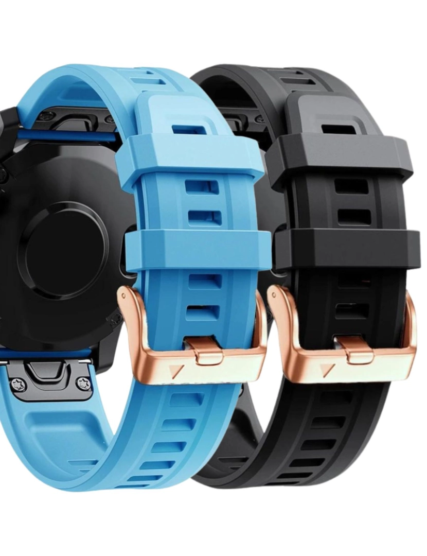 Antiimpacto! - Pack 2x bracelete Silicone fecho metal para Garmin Epix Pro 42mm (Gen 2) Azul e Preto