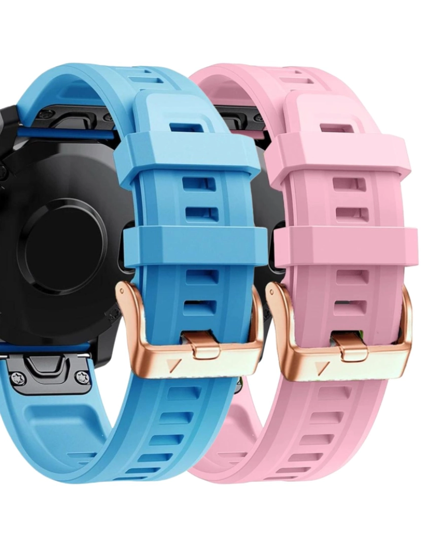 Antiimpacto! - Pack 2x bracelete Silicone fecho metal para Garmin Epix Pro 42mm (Gen 2) Azul e Rosa