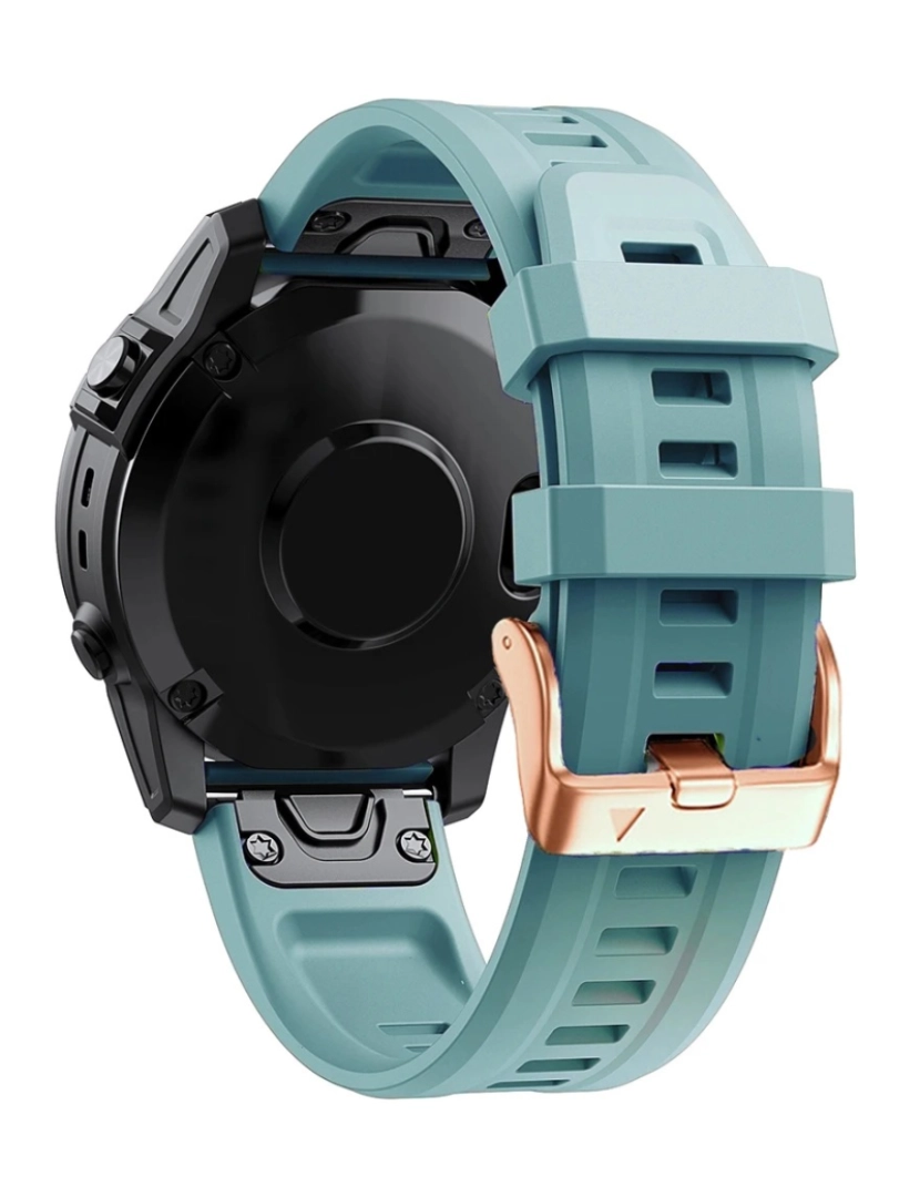 imagem de Pack 2x bracelete Silicone fecho metal para Garmin Fenix 6S Azul e Turquesa3