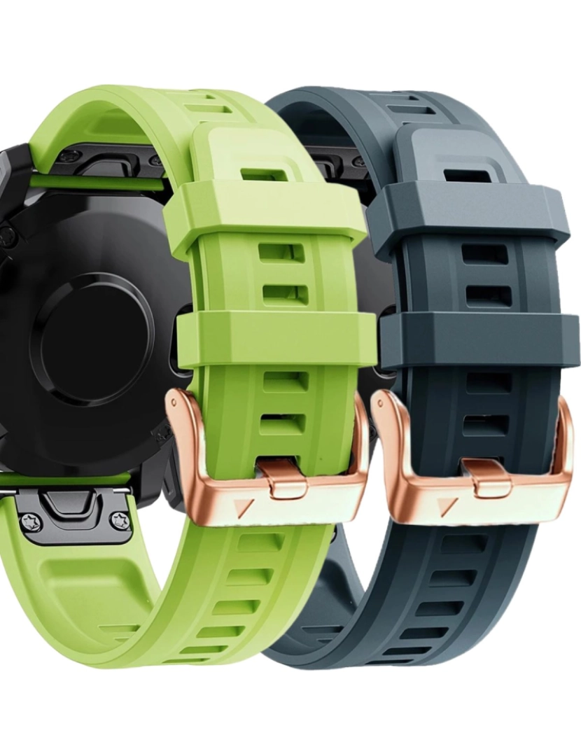 Antiimpacto! - Pack 2x bracelete Silicone fecho metal para Garmin D2 Delta S Verde e Azul escuro
