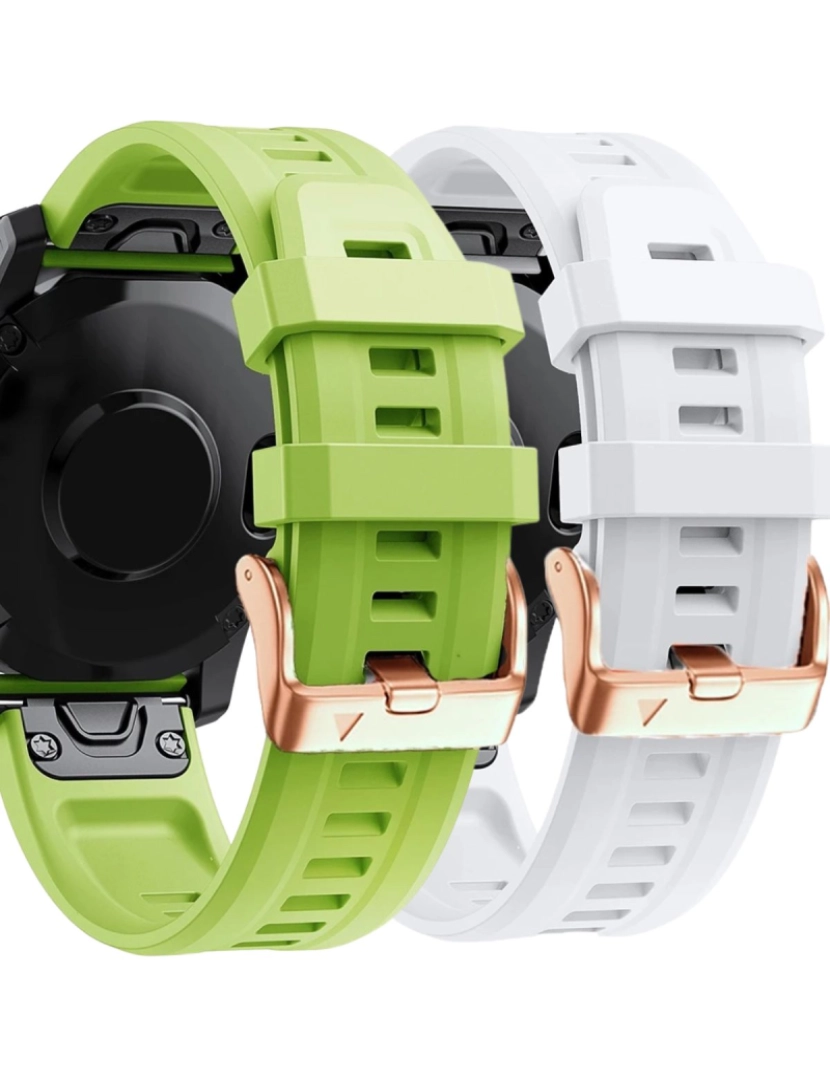 Antiimpacto! - Pack 2x bracelete Silicone fecho metal para Garmin D2 Delta S Verde e Branco