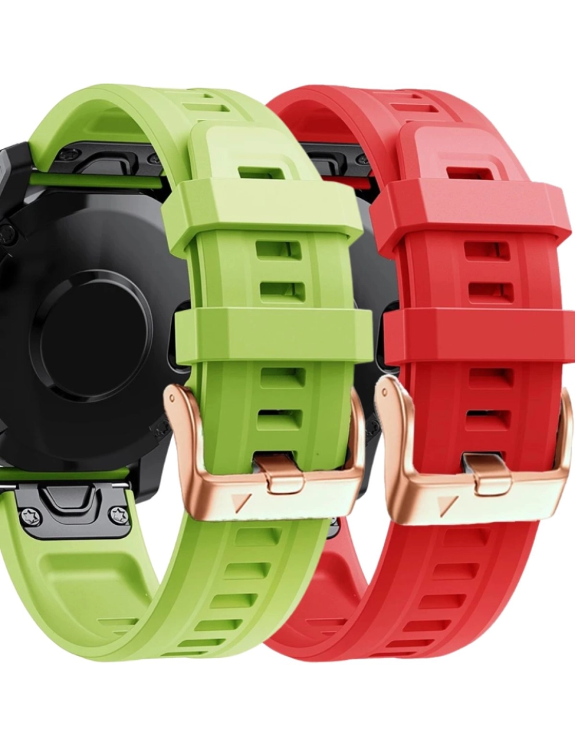 Antiimpacto! - Pack 2x bracelete Silicone fecho metal para Garmin Epix Pro 42mm (Gen 2) Verde e Vermelho