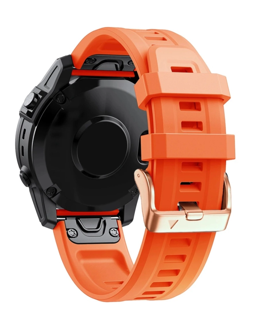 imagem de Pack 2x bracelete Silicone fecho metal para Garmin Fenix 7S Pro Laranja e Branco2